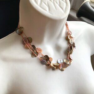 Vintage Necklace by You & I Button Necklace BOHO